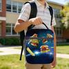 Cats Burgers Space Insulated Lunch Bag High Capacity Hamburger Space Cat Lunch Container Cooler Bag Tote Lunch Box Bento Pouch