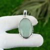 Oval Natural Aquamarine March Birth Mother Pendant Jewelry 925 Sterling Silver