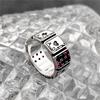 1Pc Adjustable Playing Cards Open Cuff Finger Rings Luxury Vintage Zircon Gift Party for Women Girls