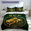 3pcs Sporting CP Logo Duvet Cover Set, Includes 1 Duvet Cover and 2 Pillowcases,Skin-Friendly&Comfortable Fabric,Suitable Bedding Sets