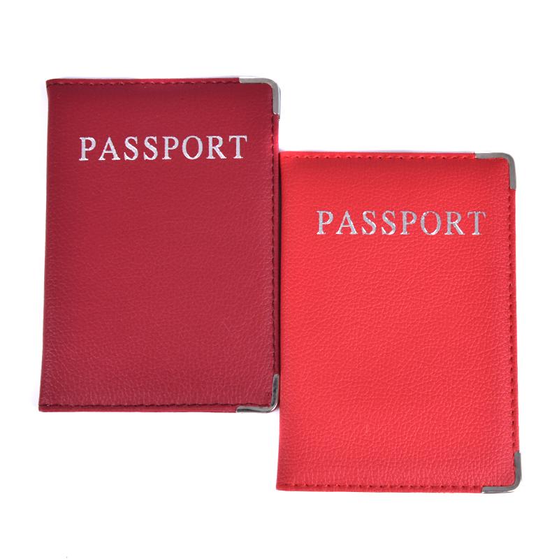 Casual Pu Leather Passport Covers Travel Id Card Passport Holder Wallet Case
