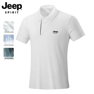 JEEP SPIRIT Men's Ice Silk Short Sleeve Polo Shirt