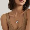 18K Gold-Plated Stainless Steel Engravable Pendant Necklace - European American Fashion Jewelry