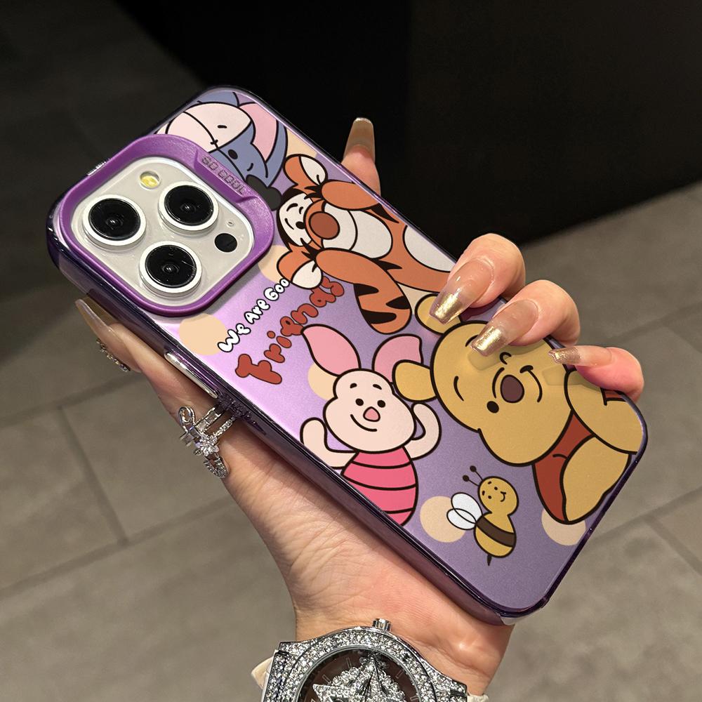 Tiggers Pooh Bear Winnies Phone Case for Samsung Galaxy S26 S25 Edge S24 S23 S22 S21 FE S20 Ultra Plus 5G Colorful Silver Cover
