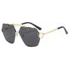 European And American Fashion New Double Beam Frameless Sunglasses High-End Spice Girl Anti-Ultraviolet Sunglasses Versatile Casual Glasses