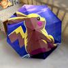 Fantasia Pikachu, ombrello pieghevole automatico, design portatile e pieghevole, 8 stecche, un regalo di Natale o di compleanno.