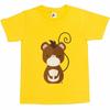Geometrisches Freches Affengesicht mit großem Schwanz Kinder Jungen Mädchen T-Shirt