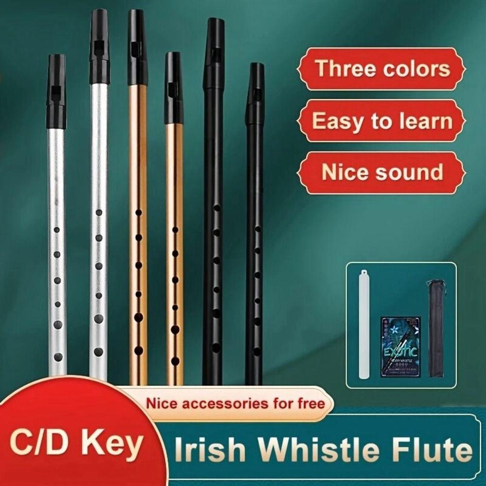 Rich Tone Irish Whistle Flute 6 Holes Irish Tin Whistle Musical Instruments  for Beginners