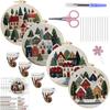 1Pc Christmas Series DIY Embroidery Needlework Bamboo Embroidery Frame English Kit (with Tools Included)