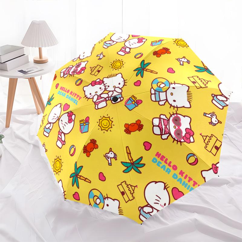 Hello Kitty  pattern, automatic folding umbrella, portable and foldable design, 8 ribs, a Christmas or birthday gift.
