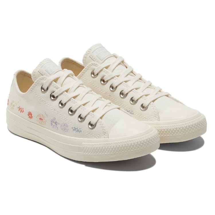 New Chuck Taylor All Star Women's Converse Low 'Embroidered Floral Egret' Women's A01595C