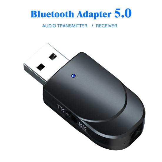 Bluetooth 5 Stereo Receiver USB 3.5mm Audio Transmitter AUX Adapter for TV PC