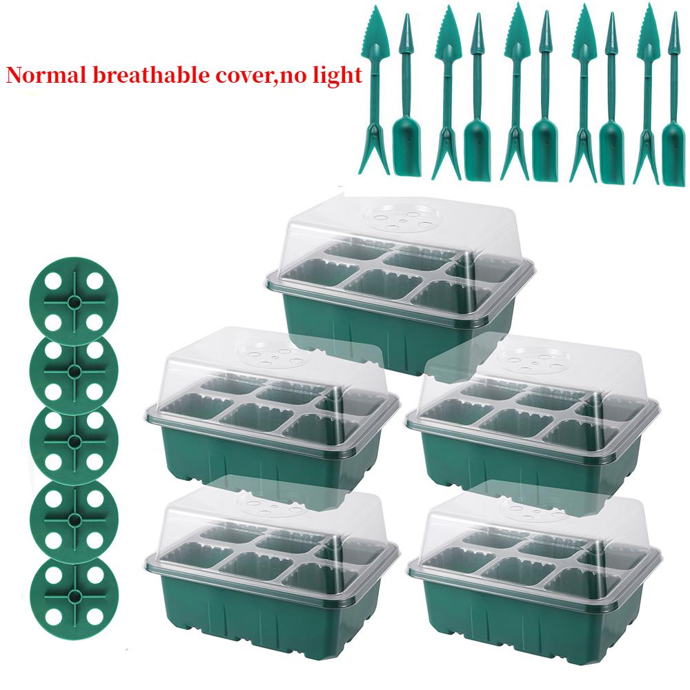 Tall Full Spectrum LED Grow Lights Seedling Tray Seed Starter Germination Box Greenhouse Indoor Garden Growing Pot 6/12/13 Cells