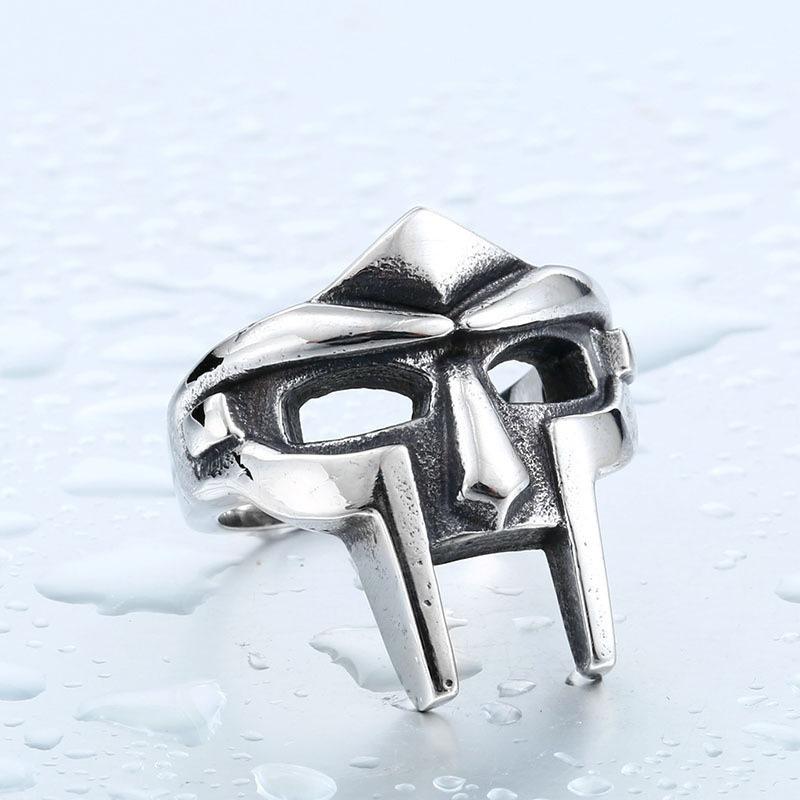 Vintage Classic Goth Hip Hop Mf Doom Mask Rings For Men Boys Punk Egyptian Pharaoh Stainless Steel Ring Fashion Jewelry Gifts