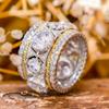 Gorgeous Bright Zirconia Finger Ring Female Luxury Wedding Band Two-tone Style Accessories Fashion Delicate Lady Jewelry