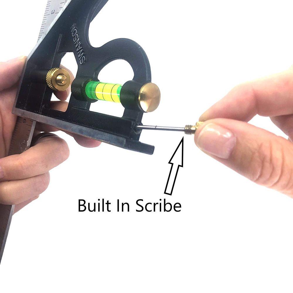 Carpentry Horizontal Engineers Combination Gauging Tool Corner Ruler Try Square Right Angle Ruler
