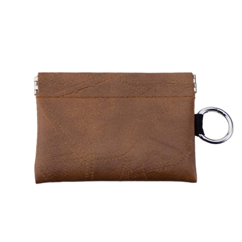 

Key coin bag, card bag with keychain, universal artificial leather wallet, small leather case, driver s license storage, large capacity коричневий