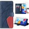 Case - Xiaomi - Redmi Note 11/11S - Navy Blue - Spliced Leather Effect - Card Slots
