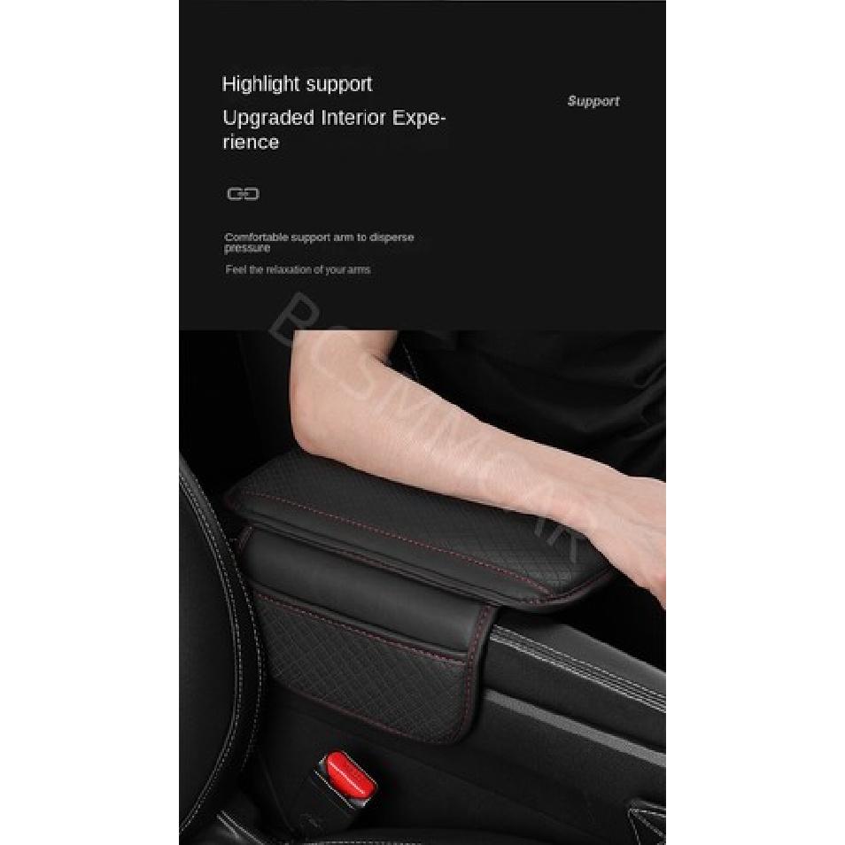 Car Armrest Cushion Cover Center Console Box Protector Pad With Storage Pocket