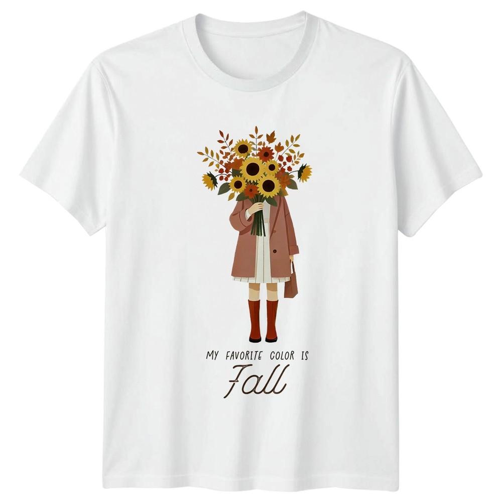My Favorite Color Is Fall Unisexs TShirt Autumn Sunflower Birthday Gift For Her S