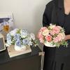 1Pc Small fresh French Curled Small Rose Bunch Artificial Flower Decoration