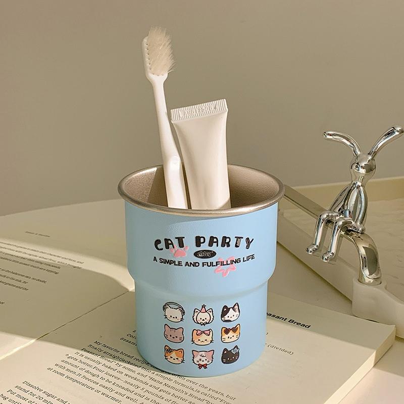 

301-400Ml Stainless Steel Cup, Cute Cat Pattern Coffee Cup, Suitable For Kitchens, Coffee Shops, And Restaurants