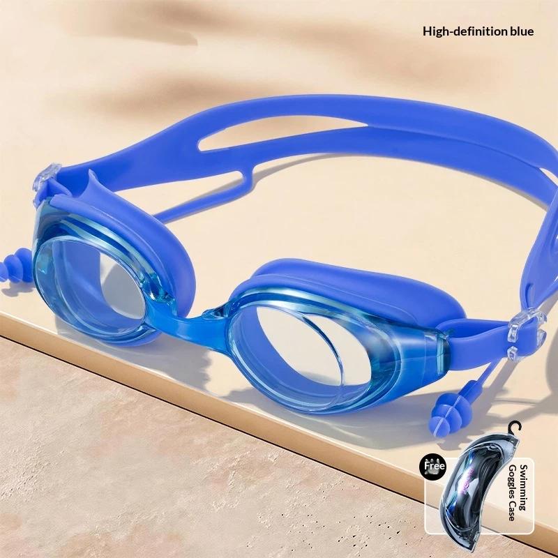 

Electroplated Racing Swim Goggles With Ear Plugs Anti Fog Uv Protection Waterproof Swim Glasses For Adults