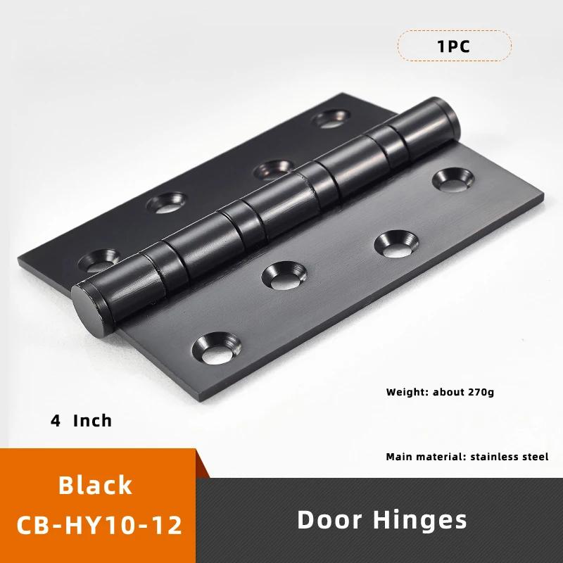 

Black Wooden Door Mute Hinge 3mm Stainless Steel Hinges Door Gemel Heavy Doors Furniture Hardware 4 or 5 Inch for Option