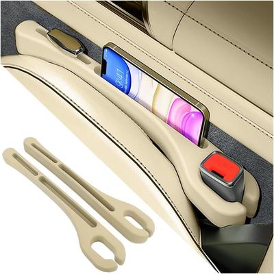 2PCS Autostoel Gap Vullende Opbergrek, met Mobiele Telefoonhouder, [Geüpgradede Versie] Autostoel Gap Opbergrek, Voorkomt Vallen, Basis Auto Accessoires