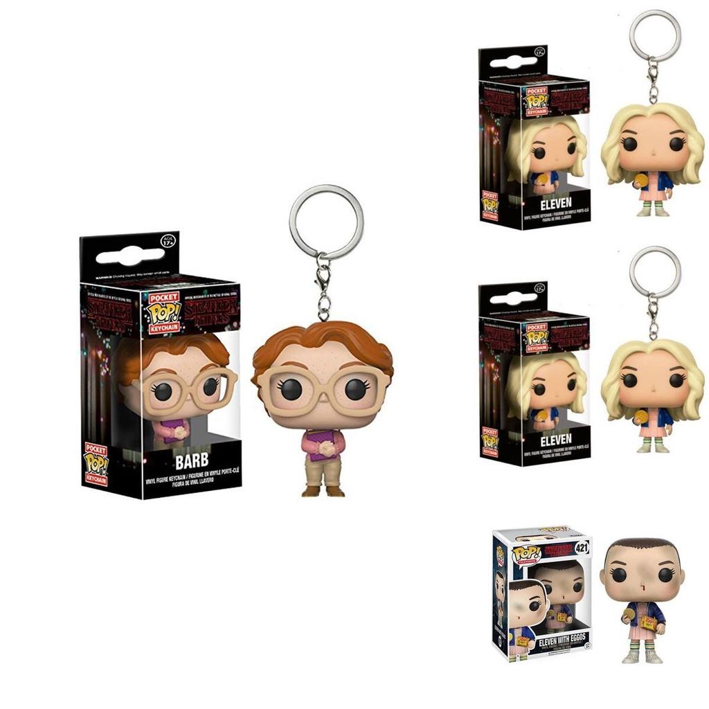 Funko Pop Stranger Thing Eleven Keychain Figure With Box Resin Decoration