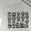 10/20/30Pcs Reflective Car Stickers Interesting Cartoon Family Members Stickers Automobiles Exterior Decals Accessories
