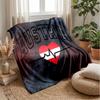 Austria Football Printed Flannel Blanket Skin Friendly Warm Decorative Throw for Indoor Couch Bed Daily Use