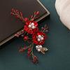 Retro bridal hair accessories, Chinese wedding headdress, handmade crystal hairpins, antique flower toasting clothing hair accessories