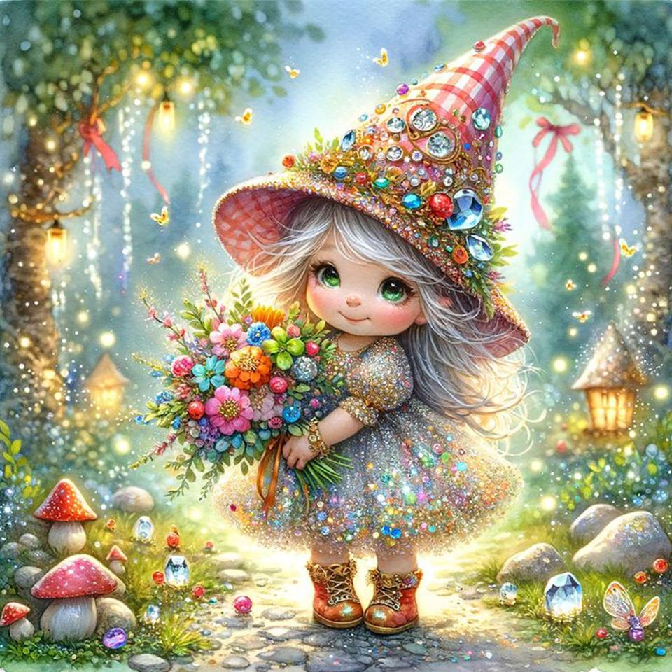 5D Diy Diamond Painting Christmas Diamond Mosaic Children's Hobby Santa Girl Cross Stitch Cartoon Picture Home Decoration