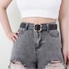 Adjustable PU Leather Belt Black Jeans Belt Fashion Women's Belts  for Jeans Dresses Decoration