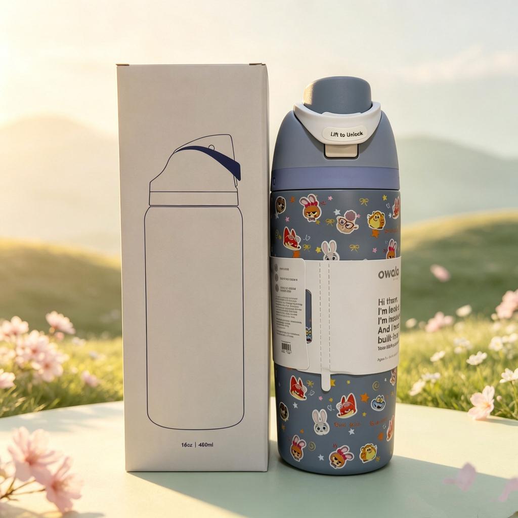 304 Stainless Steel Insulated Cup—Large-Capacity Children's Insulated Water Bottle, Portable and Cute