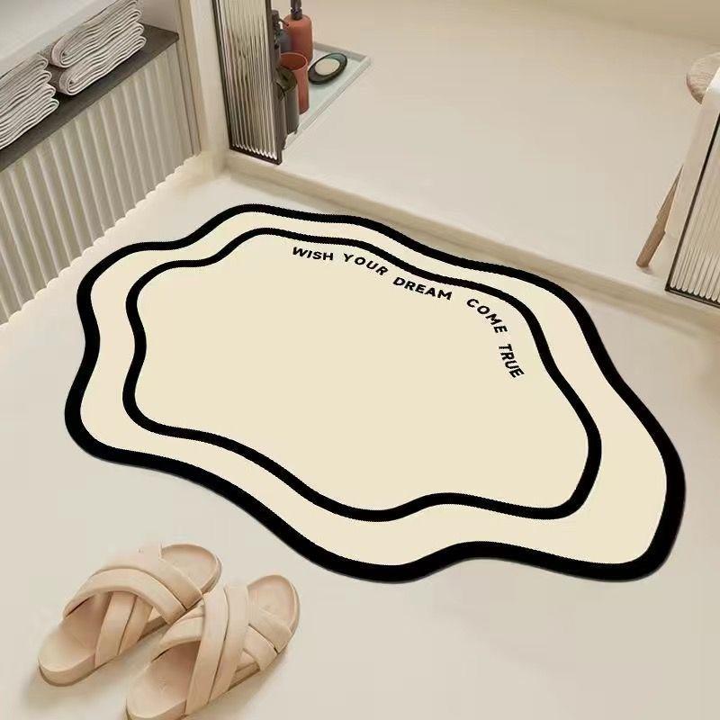 

[Bathroom anti-skid mat] Newly upgraded soft diatom mud bathroom anti-skid absorbent foot mat, leave-in quick-drying floor mat 40X60cm 15.7X23.6in