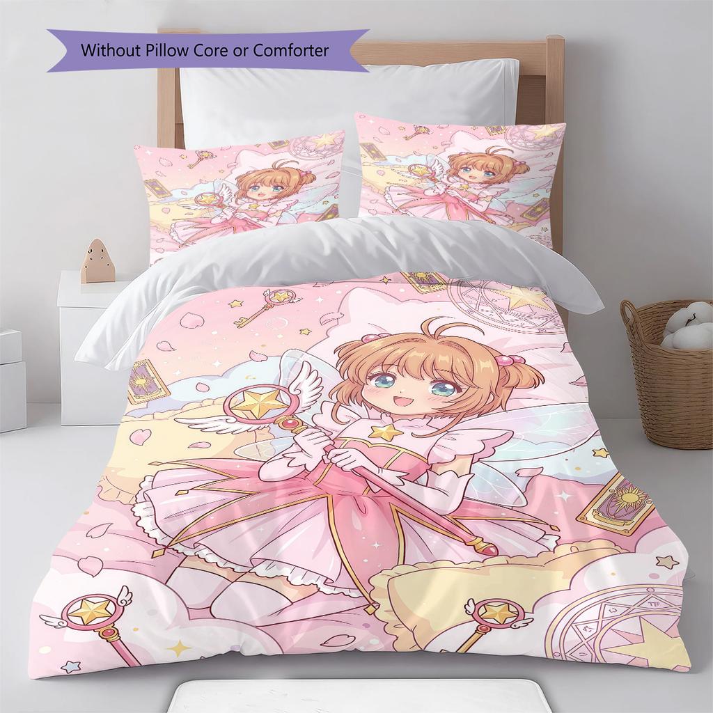 Cardcaptor Sakura Decorative Bedding Set Duvet Cover Pillowcase Soft Quilt Cover for Bedroom Home -QJY