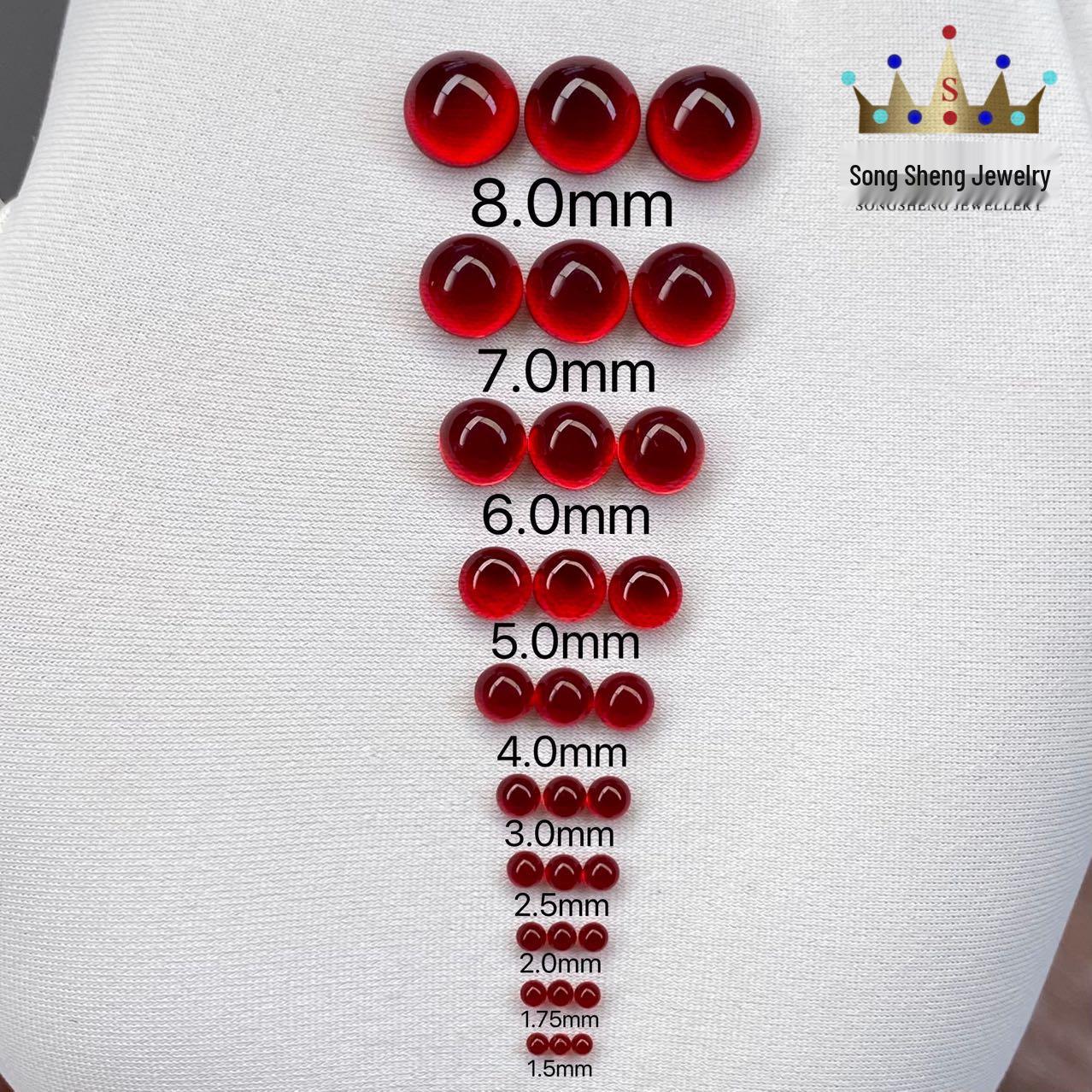 Nano Synthetic Ruby Pigeon Blood Red Loose Stone for Inlay Jewelry Ring Face Round 1.5mm