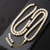 Natural White Amber Bone China Bracelet with 108 Beads for Men and Women