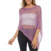 Thin Lightweight Fabric Cape Shawl Cover Up Irregular Cut Design Sheer Mesh Top  Summer Season