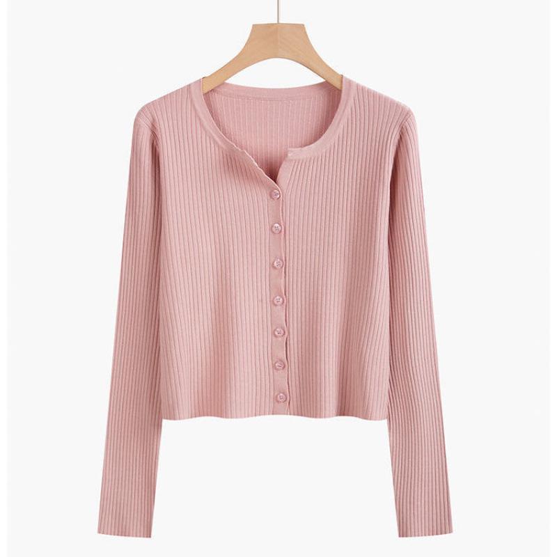 Two-Piece Women's Autumn Knit Set: Korean Short Sweater & Casual High-Waist Wide-Leg Pants