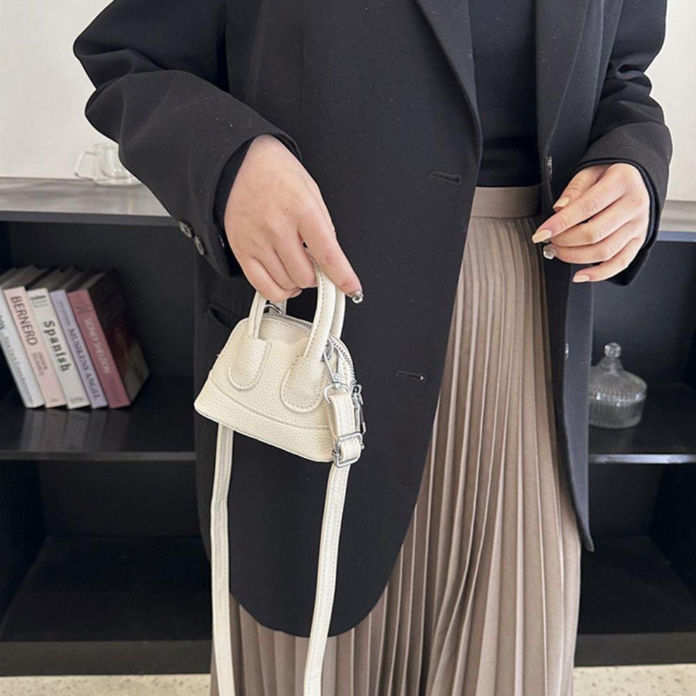PU Leather Mini Crossbody Bag Korean Style Shell Bag Fashion Shoulder Bag  Girls