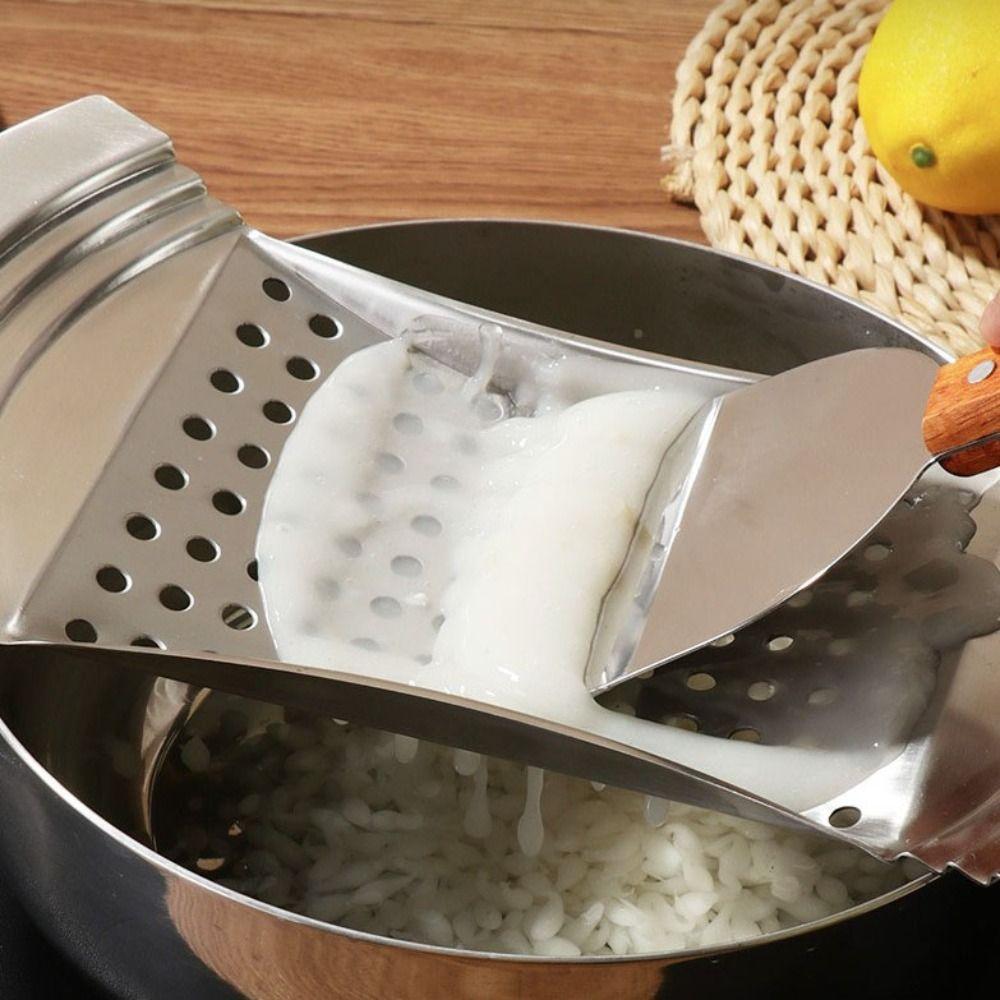 Stainless Steel German Egg Noodle Maker Silicone Grip Oil Filter  Fruits and Vegetables Drain