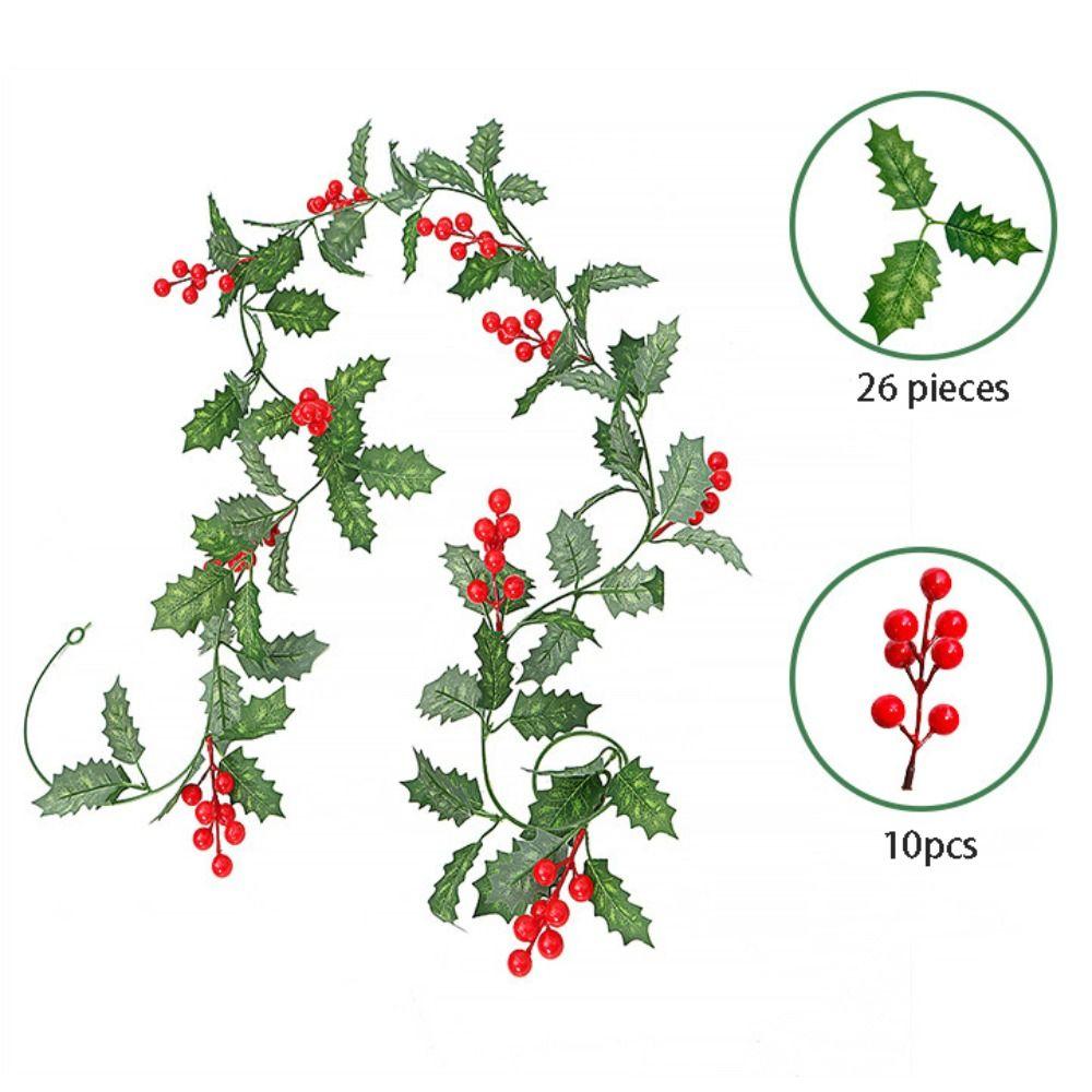 DIY Vánoční Umělý List Ručně Vyráběný Ratanový Věnec Přívěsek Domácí Dekorace