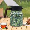 Kitchen Tea Kettle 800ml Retro Floral Tea Kettle Stainless Steel with Infuser Tea Separation Thermal Insulation Pot Wood Handle