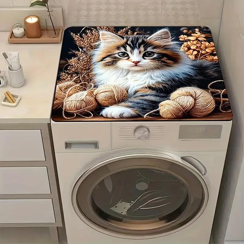 

Симпатичный резиновый коврик с принтом кошки для сушки посуды для использования на кухне и в кофейне 40*60*0.5cm
