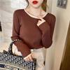 Base Knitted Sweater for Women Autumn and Winter Round Neck T-shirt Top Versatile Slim Sweater