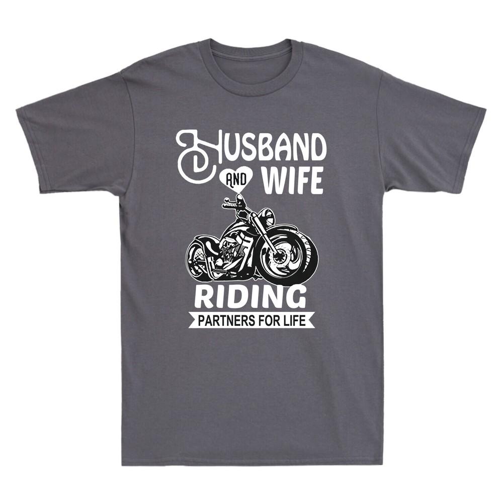 Husband And Wife Riding Partners For Life Vintage Men s Short Sleeve T-Shirt Tee Unisex T-Shirt XXL