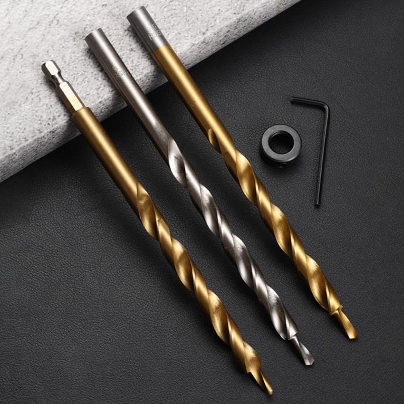 Hex/Round Shank Oblique Hole Locator Drill Bit for Precise Hole in Woodworking Constructed from High Speed Steel Build
